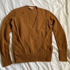 Madewell Burnt Orange Faux Wrap Sweater [XS]